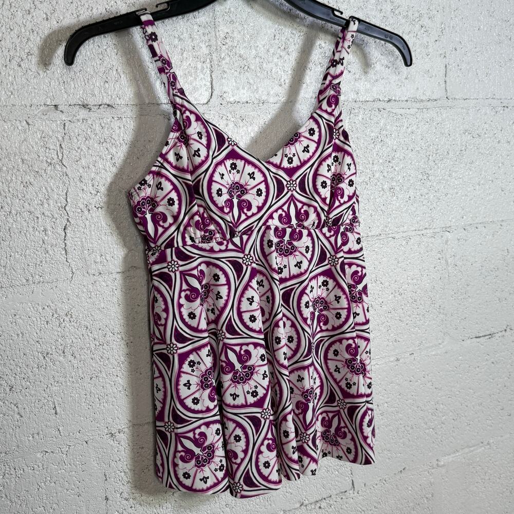 Swim Solutions Women's Tiletale V-Neck Tankini Top, Magenta 10 $78